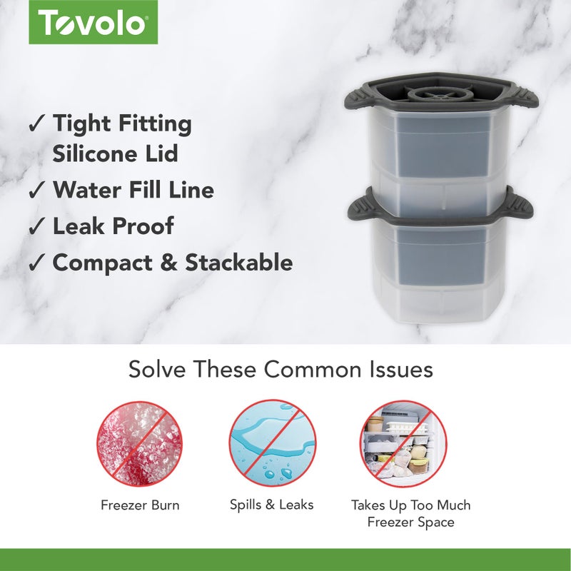 Tovolo Rose Shaped Ice Molds, Set of 2 - Large Romantic Ice Mold Gift - Unique Ice Mold Chills Drinks - Odor-Free Freezer Storage, Dishwasher-Safe with Silicone Plunger - Image 3